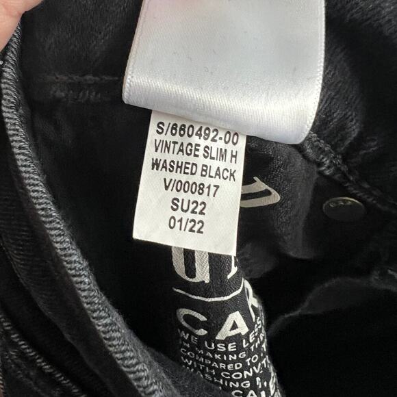 Gap Vintage Slim Leg Jeans Women's 26/2 Petite High Rise Cigarette Black Stretch - Picture 7 of 7